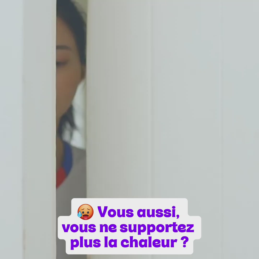 Climatiseur de cou portable noir  mat pour rafraîchissement pendant la canicule 