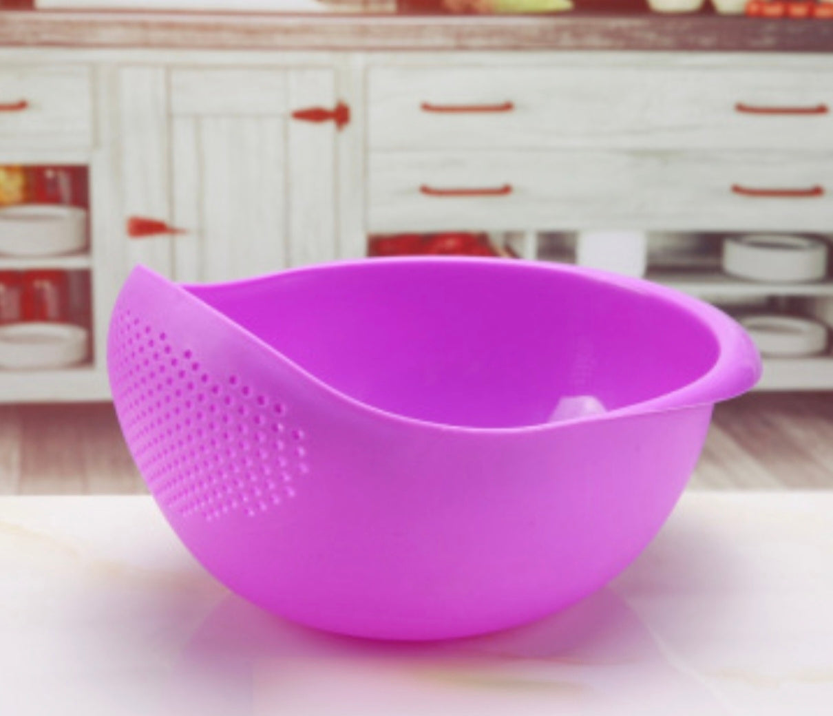 Bol égouttoir multifonction en silicone violet
