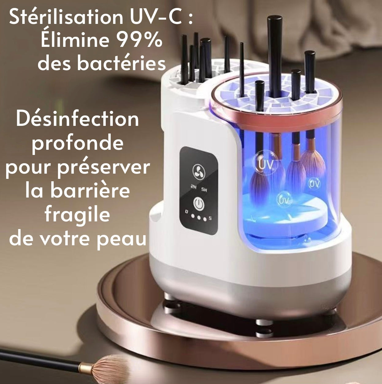 Nettoyeur & Stérilisateur de Pinceaux Électrique - Premium 🧼