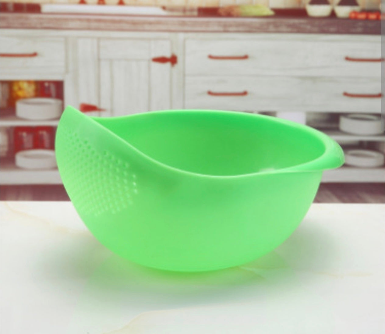 Bol égouttoir multifonction en silicone vert