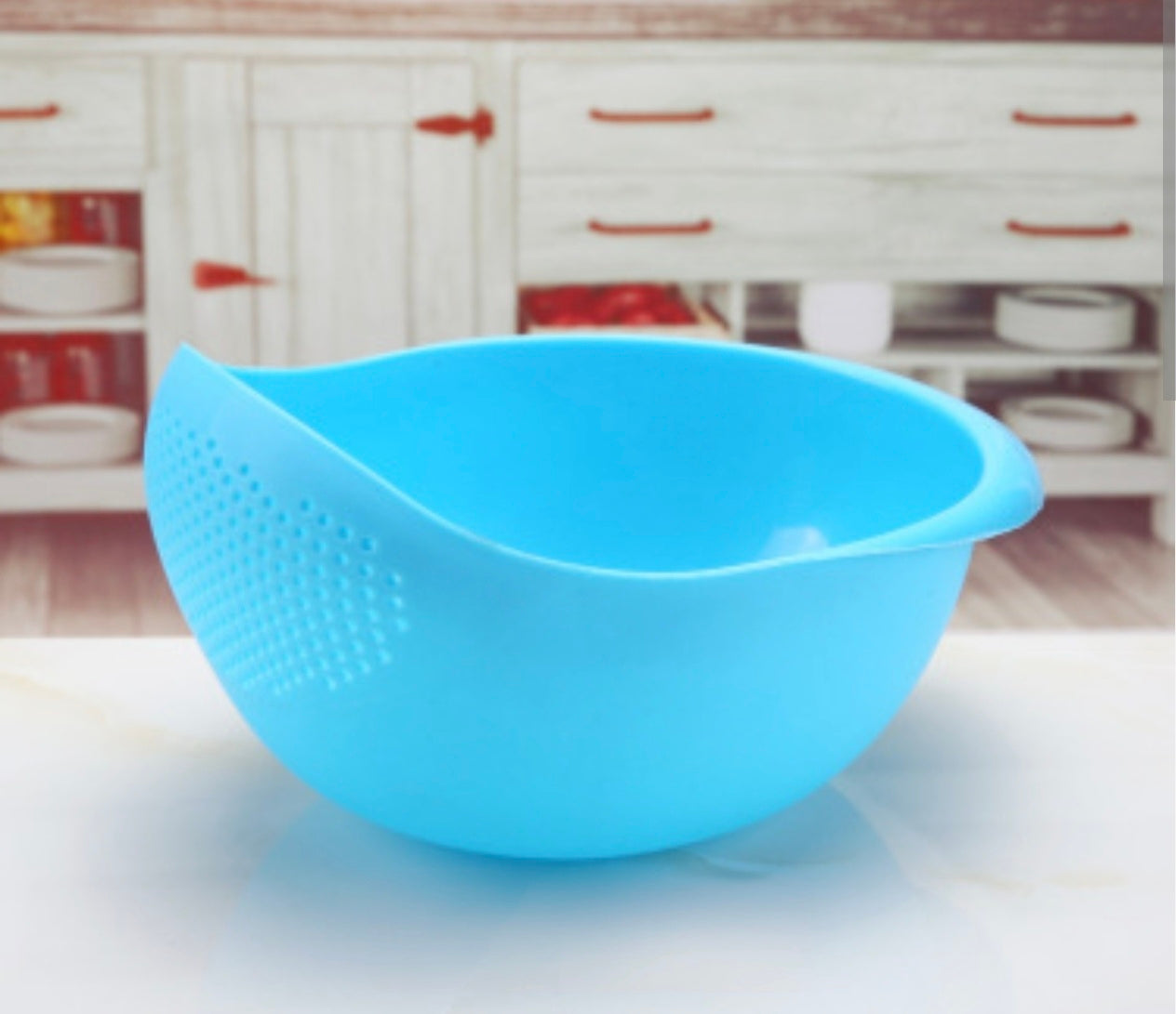 Bol égouttoir multifonction en silicone bleu