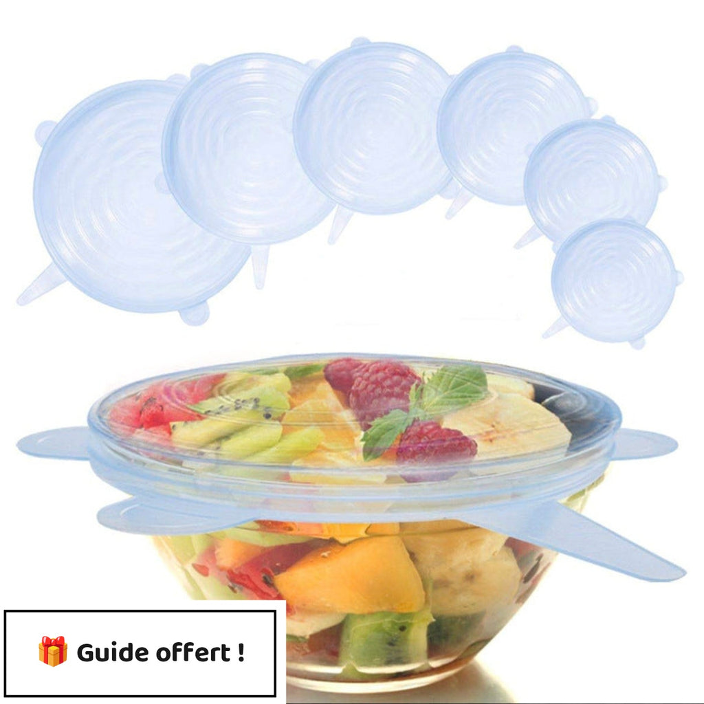 Couvercles en Silicone Extensible Réutilisables - Lot de 6