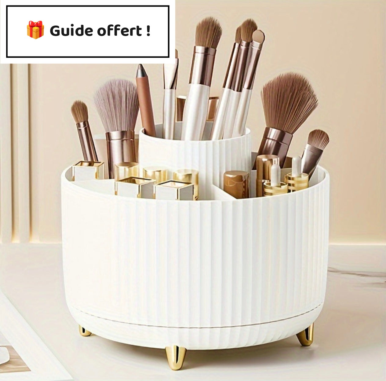 Organisateur de Maquillage Rotatif 360° – Rangement Cosmétique Gain de Place